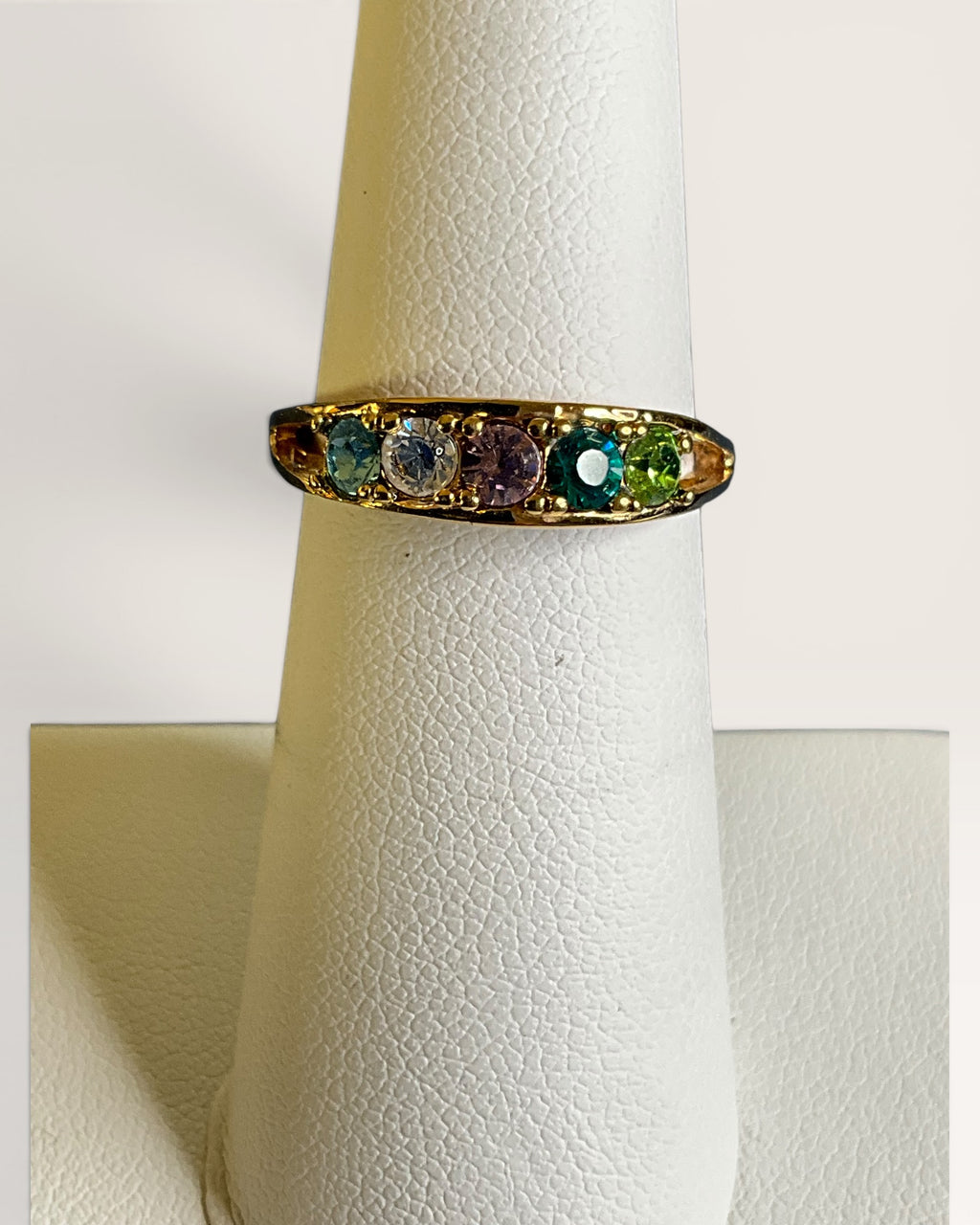 Gold Tone Mother's Birthstone Ring  - Estate Sale (Great Condition)