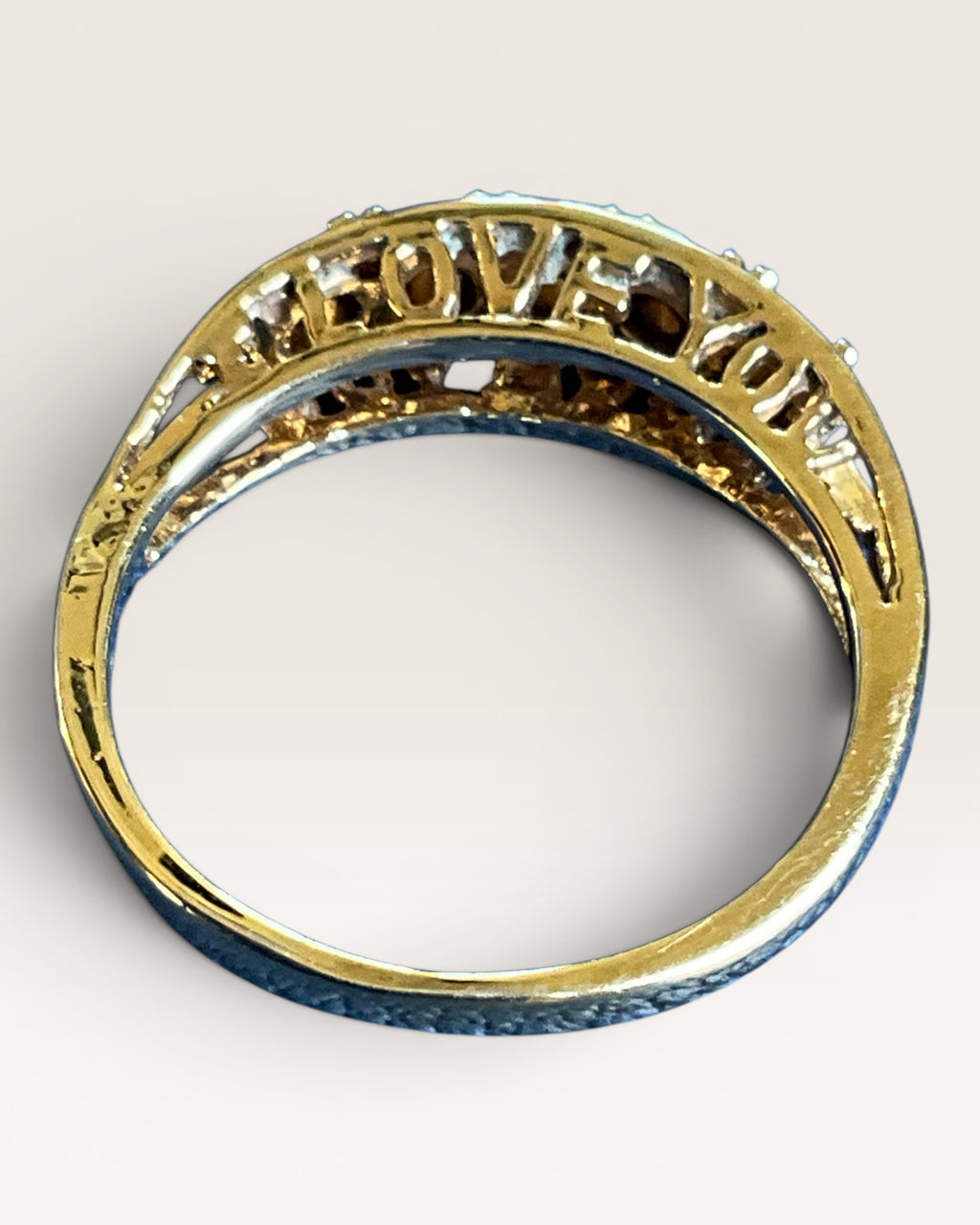 Gold Tone Mother's Birthstone Ring  - Estate Sale (Great Condition)