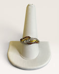 Wave Design and Engraved (Tomorrow & Always) Silver Tone Ring - Estate Sale (Great Condition)