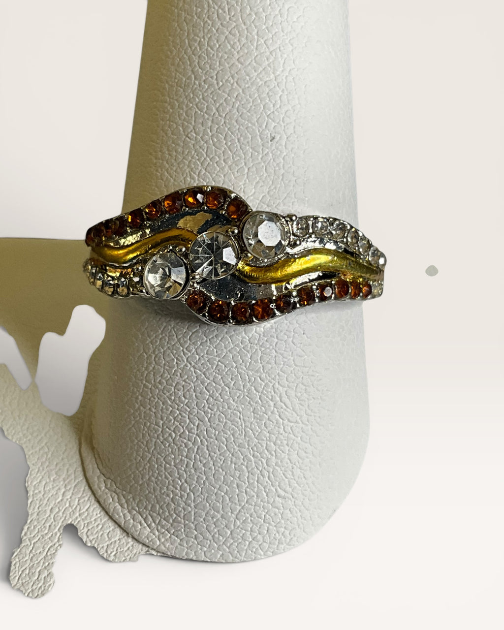 Wave Design and Engraved (Tomorrow & Always) Silver Tone Ring - Estate Sale (Great Condition)