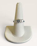 Natalia V. Collister Trilogy Ring with Cubic Zirconia in Silver Tone - Estate Sale (Great Condition)