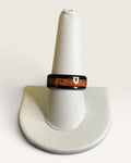 Black Tungsten Carbide Beveled Edge Ring with Koa Wood Inlay - Estate Sale (Great Condition)