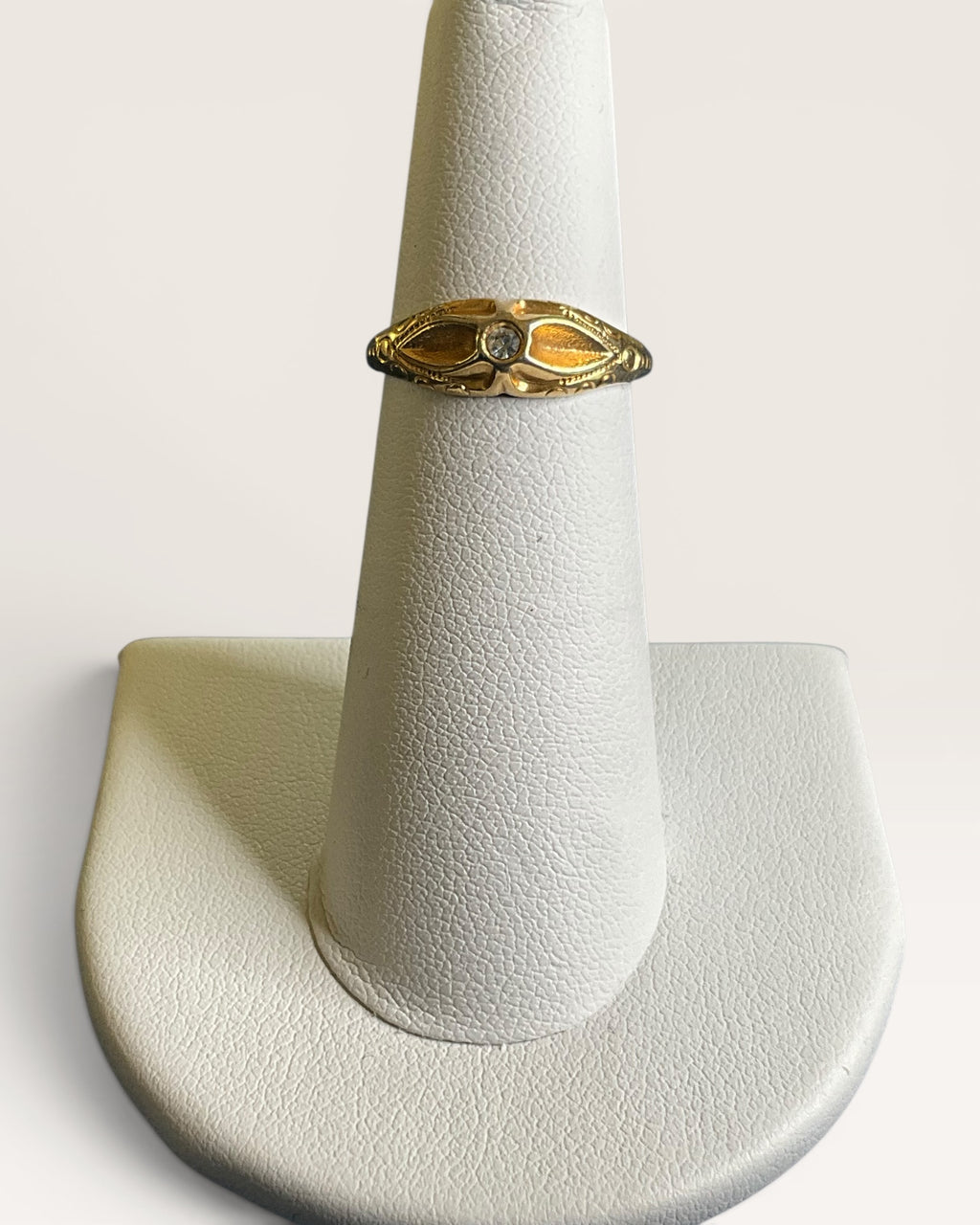 Vintage Avon Cubic Zirconia Ring on Gold Tone - Estate Sale (Great Condition)
