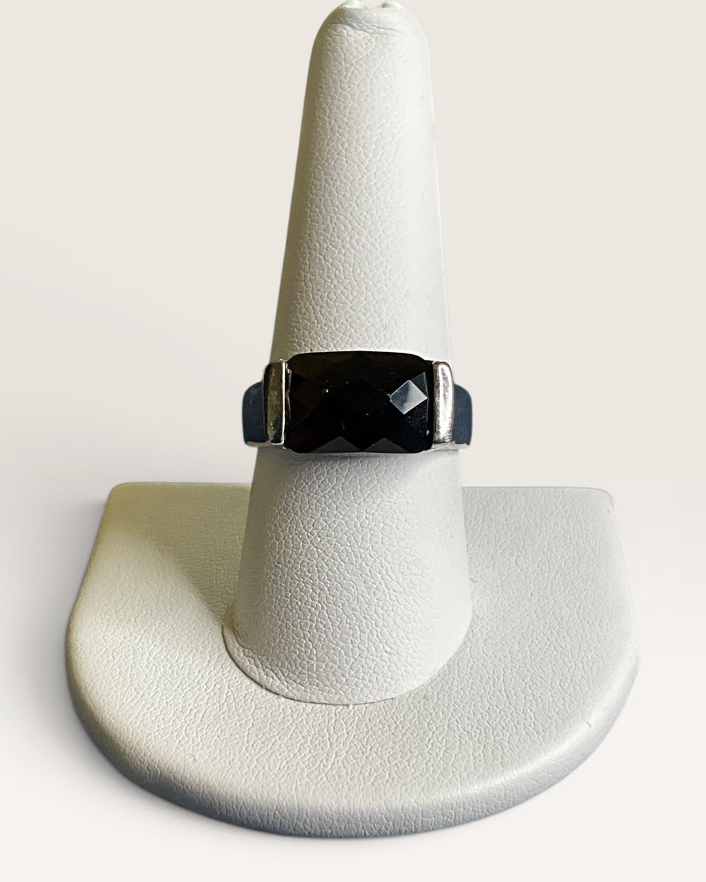 Premier Designs Smoky Quartz Vintage Style Cocktail Ring in Silver Tone - Estate Sale (Great Condition)