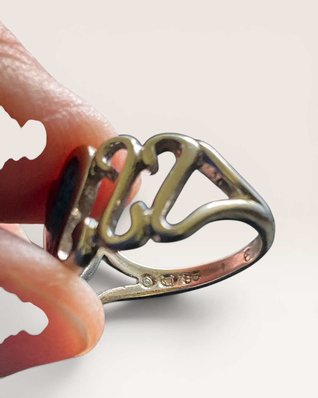 Turquoise Inlayed Sterling Silver Heart Ring Southwest Style - Estate Sale (Great Condition)