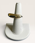 Gold Over Sterling Silver Modern Capsule Dome Statement Ring - Estate Sale (Great Condition)