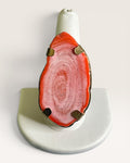 Large Rust Red Agate Slice on Copper Band Ring - Estate Sale (Great Condition)