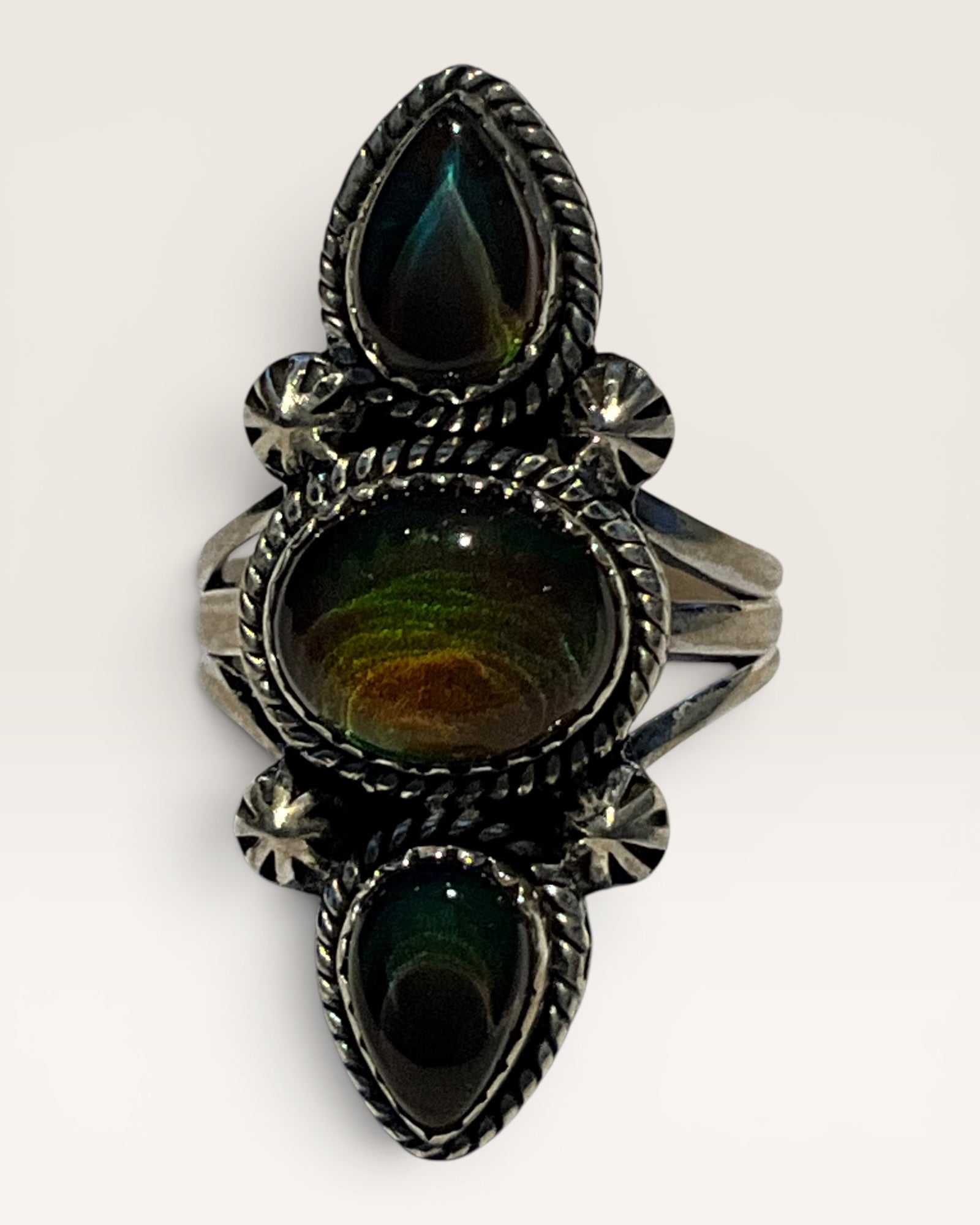 Sterling Silver Dublet Aurora Opal - Estate Sale (Great Condition)