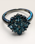 Sterling Silver Blue Apatite Custer Ring - Estate Sale (Great Condition)