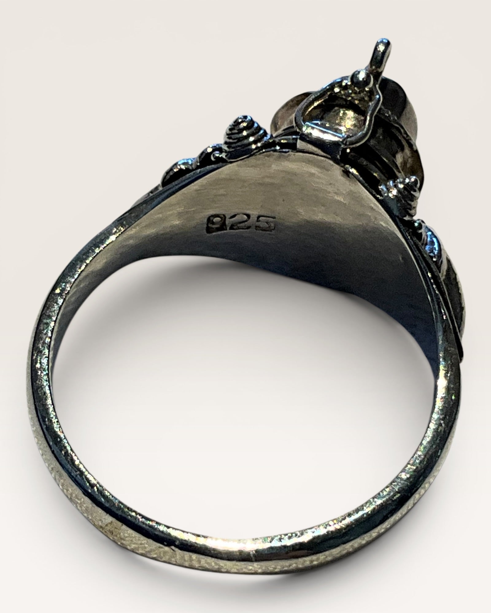 Sterling Silver Amethyst Poison Ring - Estate Sale (Great Condition)