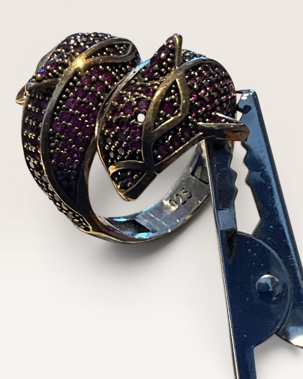 18K Vermeil over Sterling Silver Dolphins Adorned with Rubies - Estate Sale (Great Condition)
