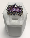 Sterling Silver Tanzanite & Amethyst Gemstone Ring