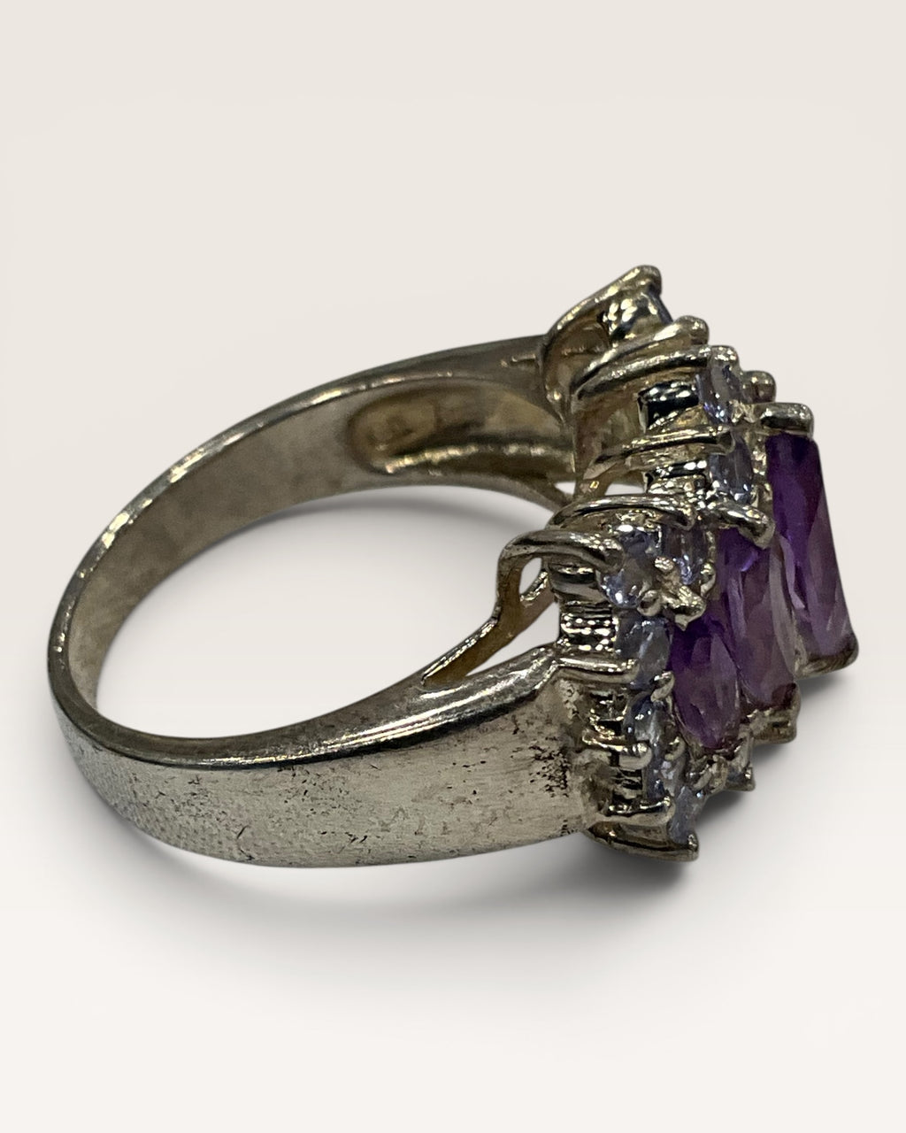 Sterling Silver Tanzanite & Amethyst Gemstone Ring