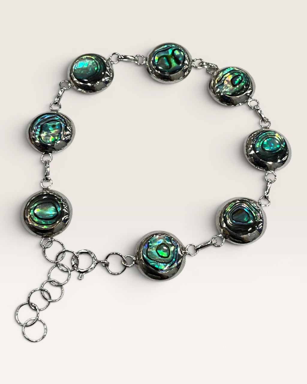 Double Sided Abalone Bracelet in Sterling Silver 925