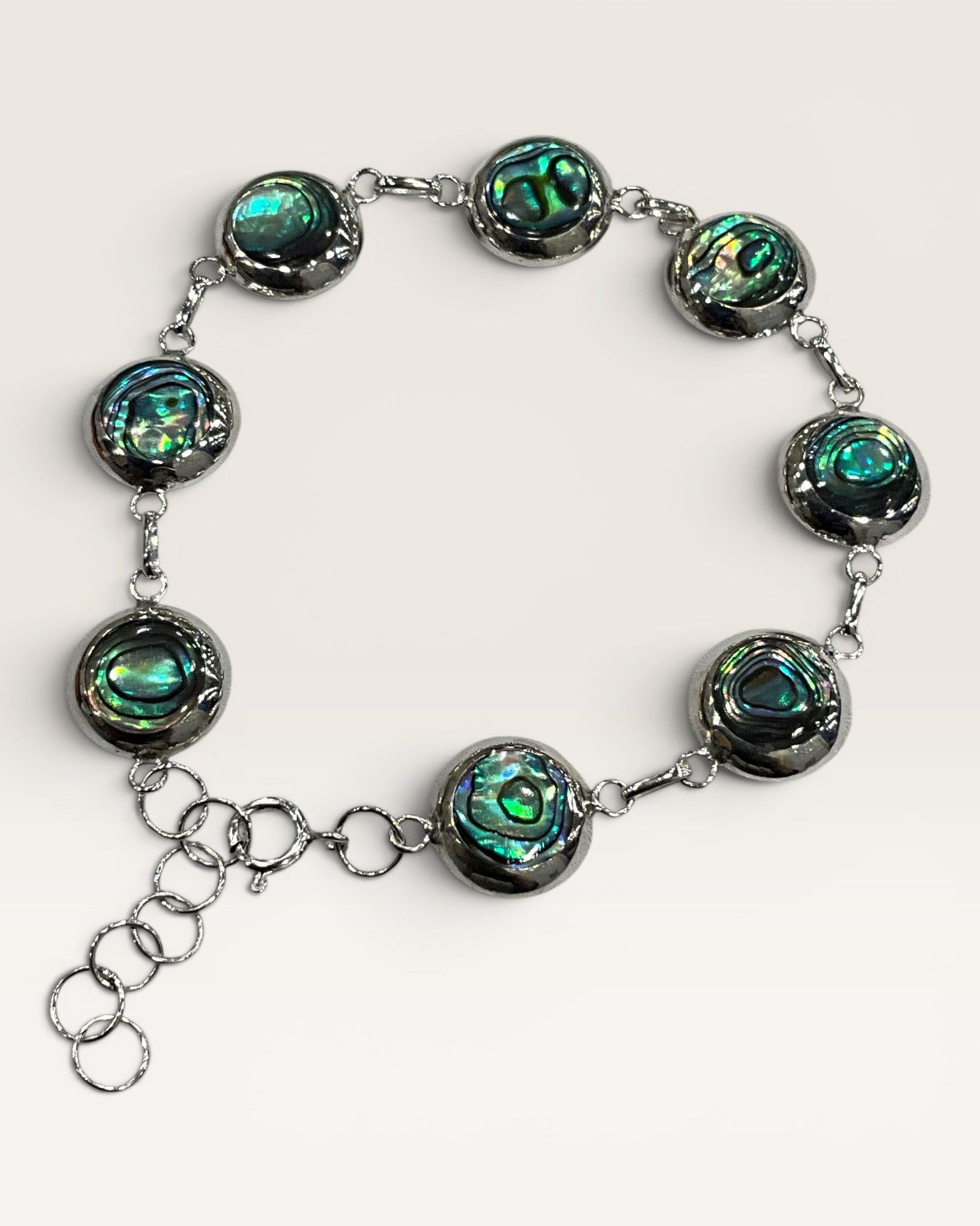 Double Sided Abalone Bracelet in Sterling Silver 925