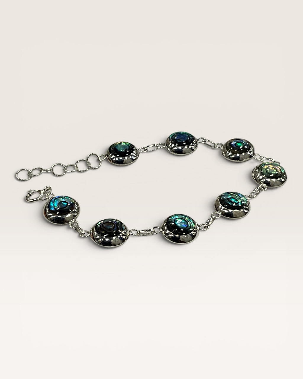Double Sided Abalone Bracelet in Sterling Silver 925