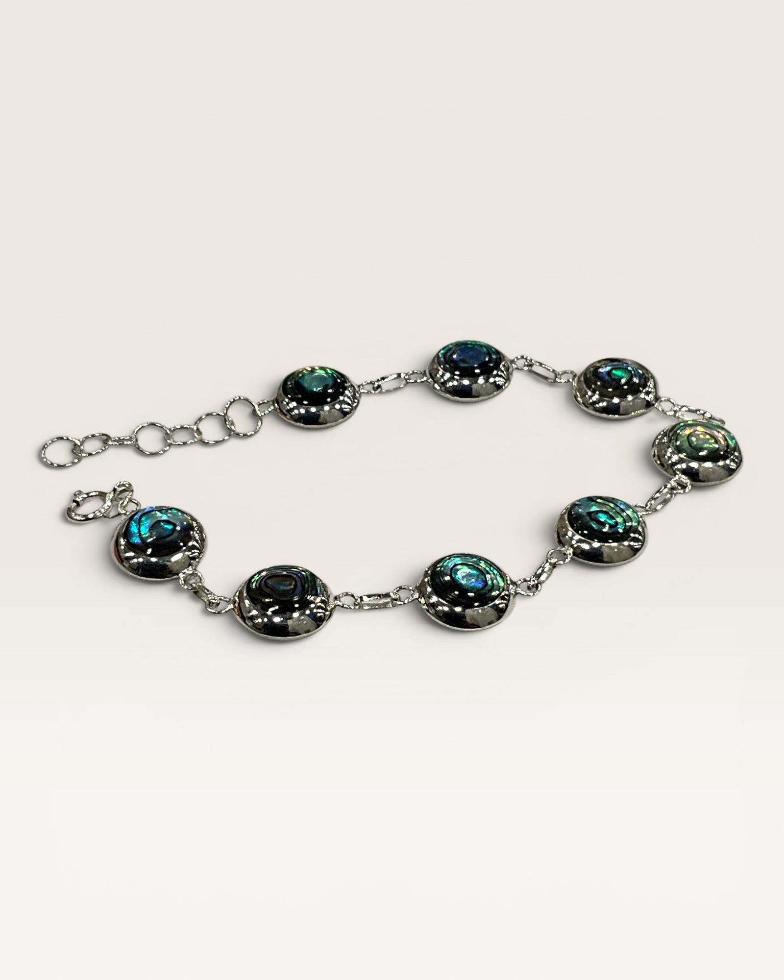 Double Sided Abalone Bracelet in Sterling Silver 925