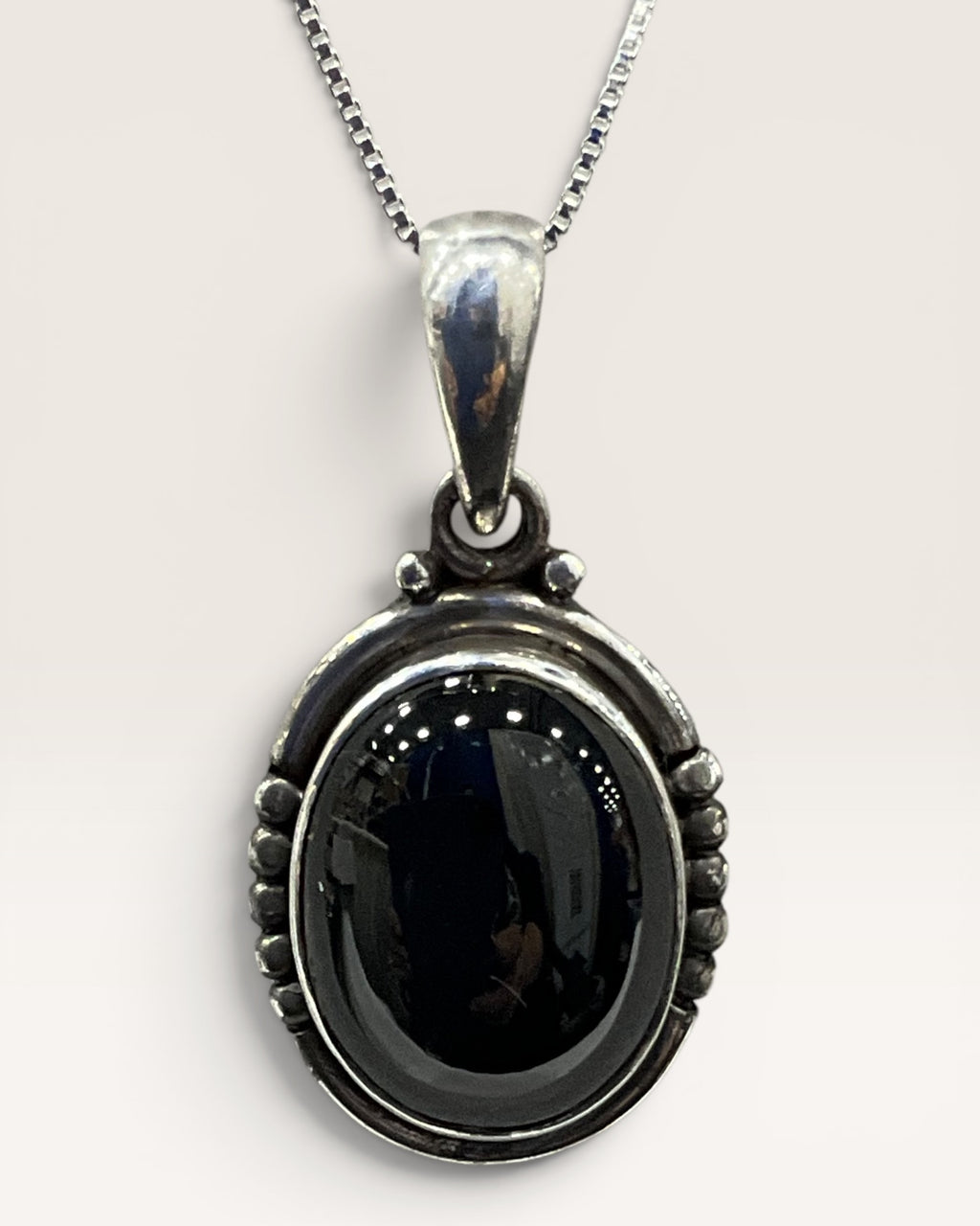 Sterling Silver Black Star Sapphire Pendant Necklace