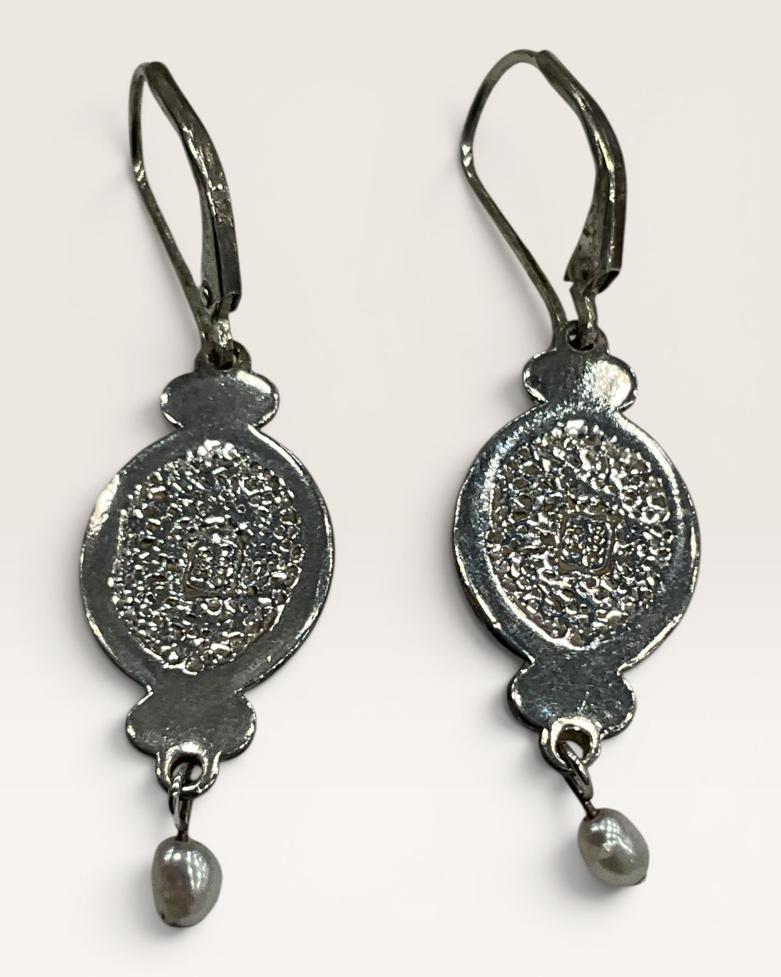 Sterling Silver Southwestern Coral Dangle Earrings