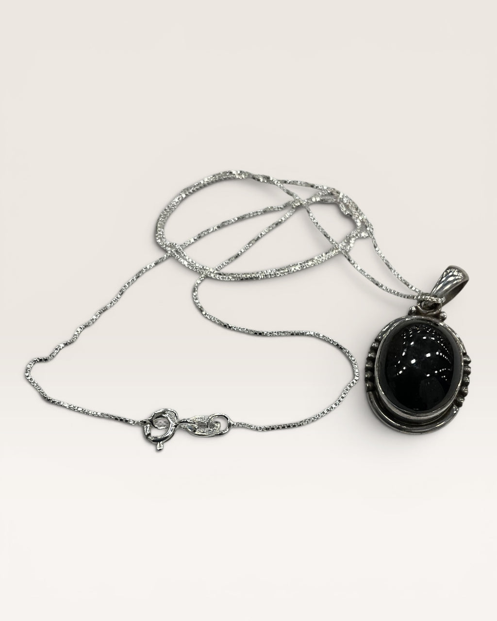 Sterling Silver Black Star Sapphire Pendant Necklace