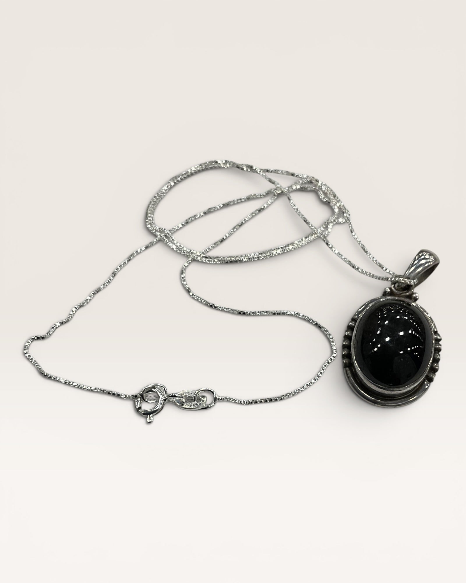 Sterling Silver Black Star Sapphire Pendant Necklace