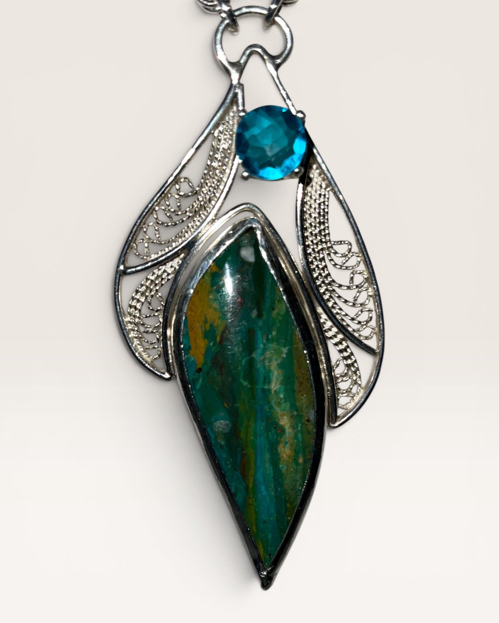 Lisa Gallagher Chrysocolla Necklace - Estate Sale (Great Condition)