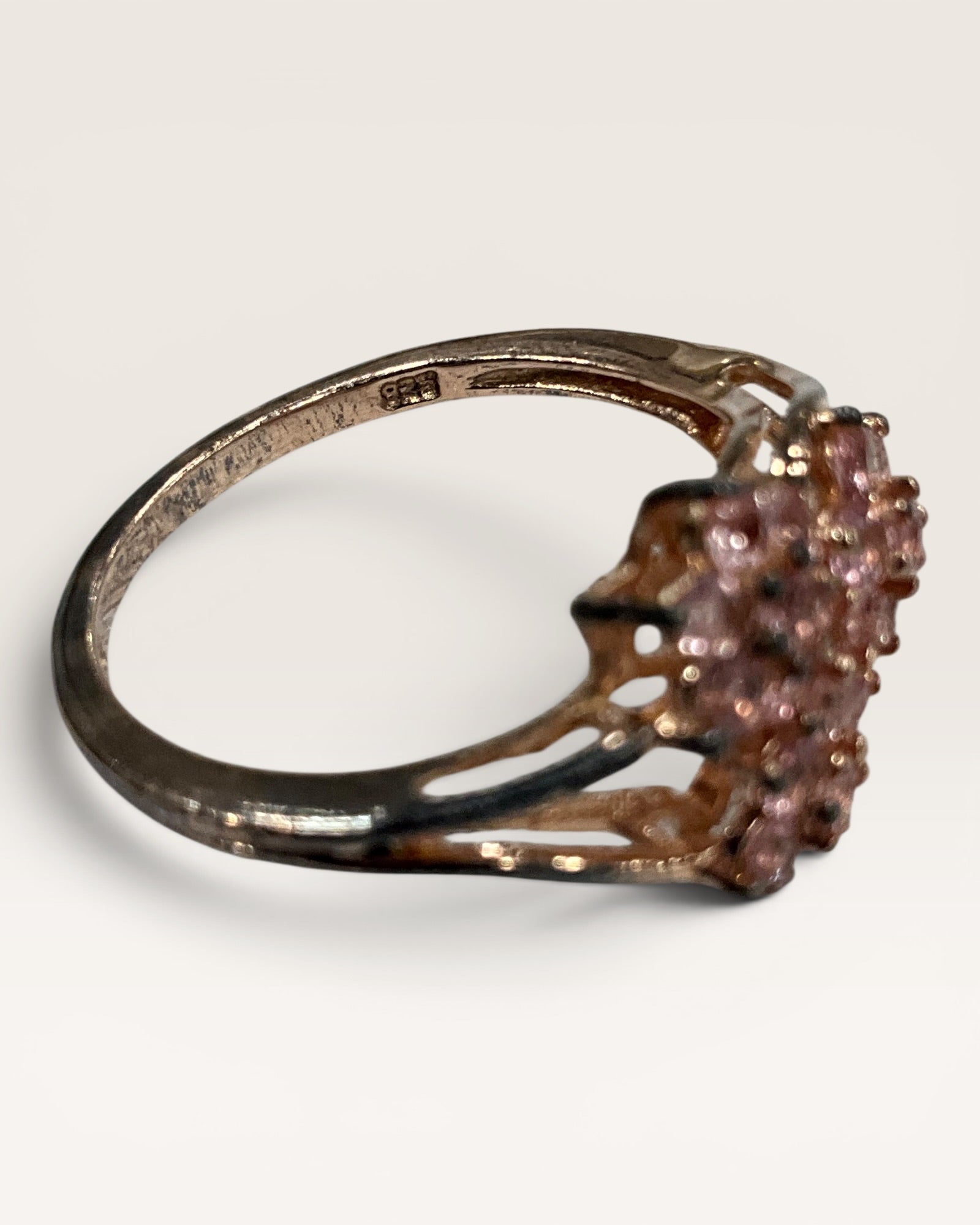 Sterling Silver Pink Tourmaline Gemstone Ring - Estate Sale (Great Condition)