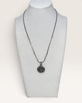 925 Sterling Silver Mixed Metal Artisan Pendant Necklace Oxidized Southwest Style - Estate Sale (Great Condition)