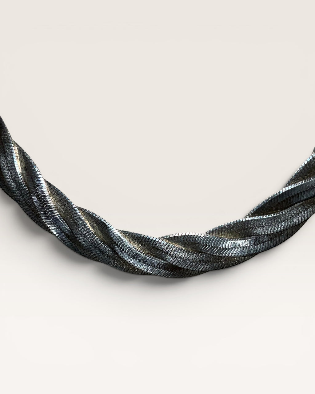 Italian Milor Sterling Silver 925 Twisted Omega Necklace - Estate Sale (Great Condition)