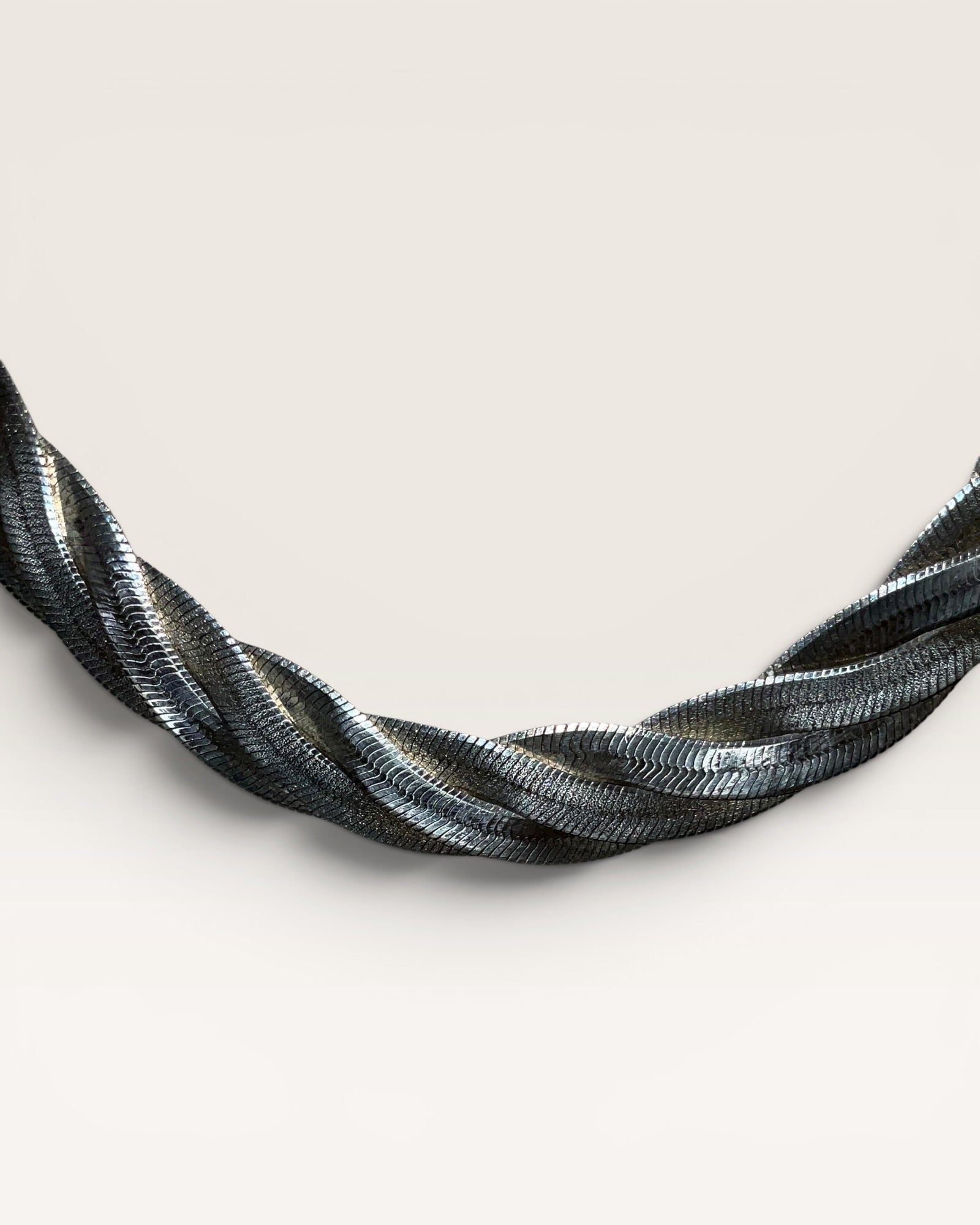 Italian Milor Sterling Silver 925 Twisted Omega Necklace - Estate Sale (Great Condition)
