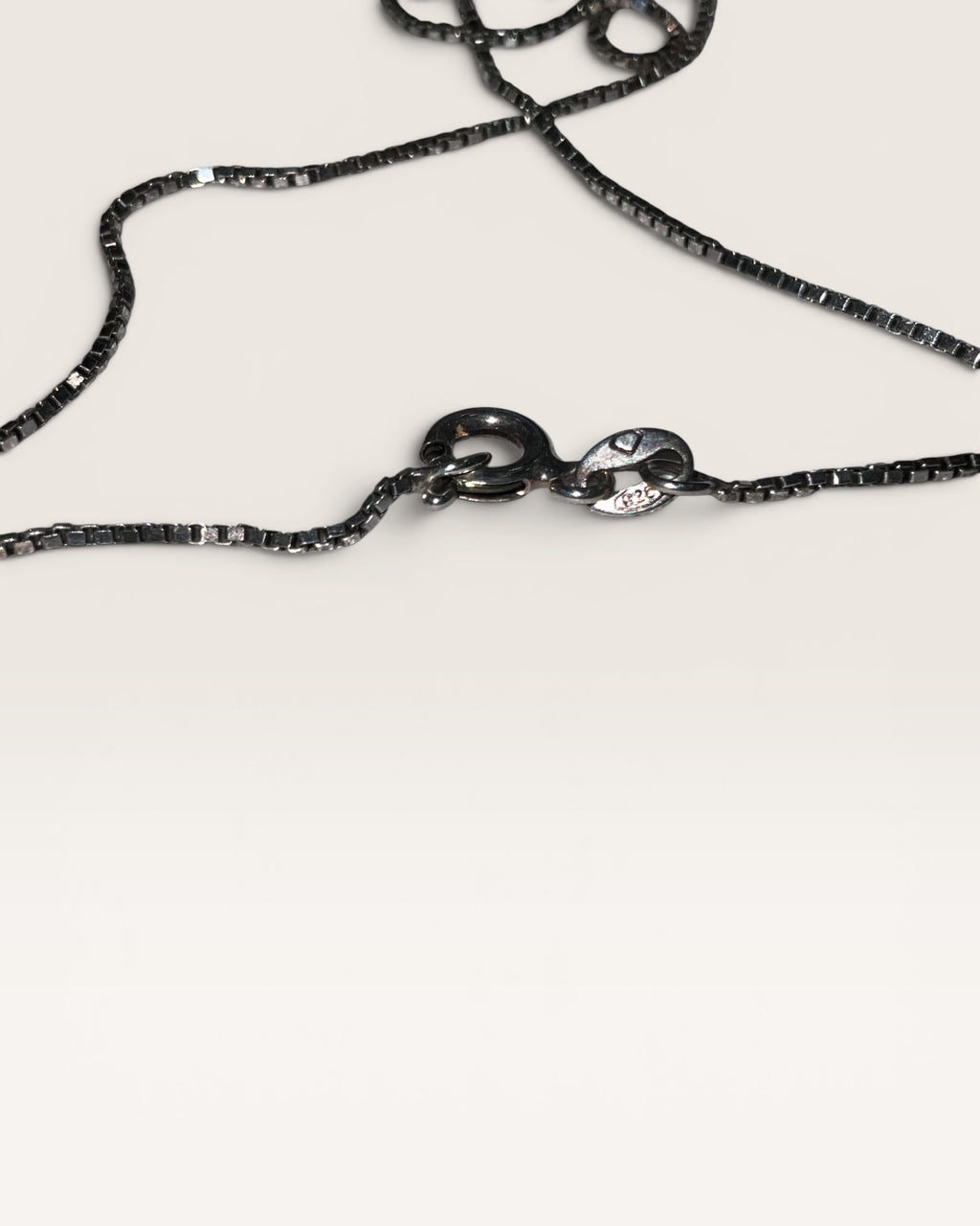 925 Sterling Silver Genuine Jade Chinese Blessing Scroll Pendant Necklace on Sterling Box Chain - Estate Sale (Great Condition)