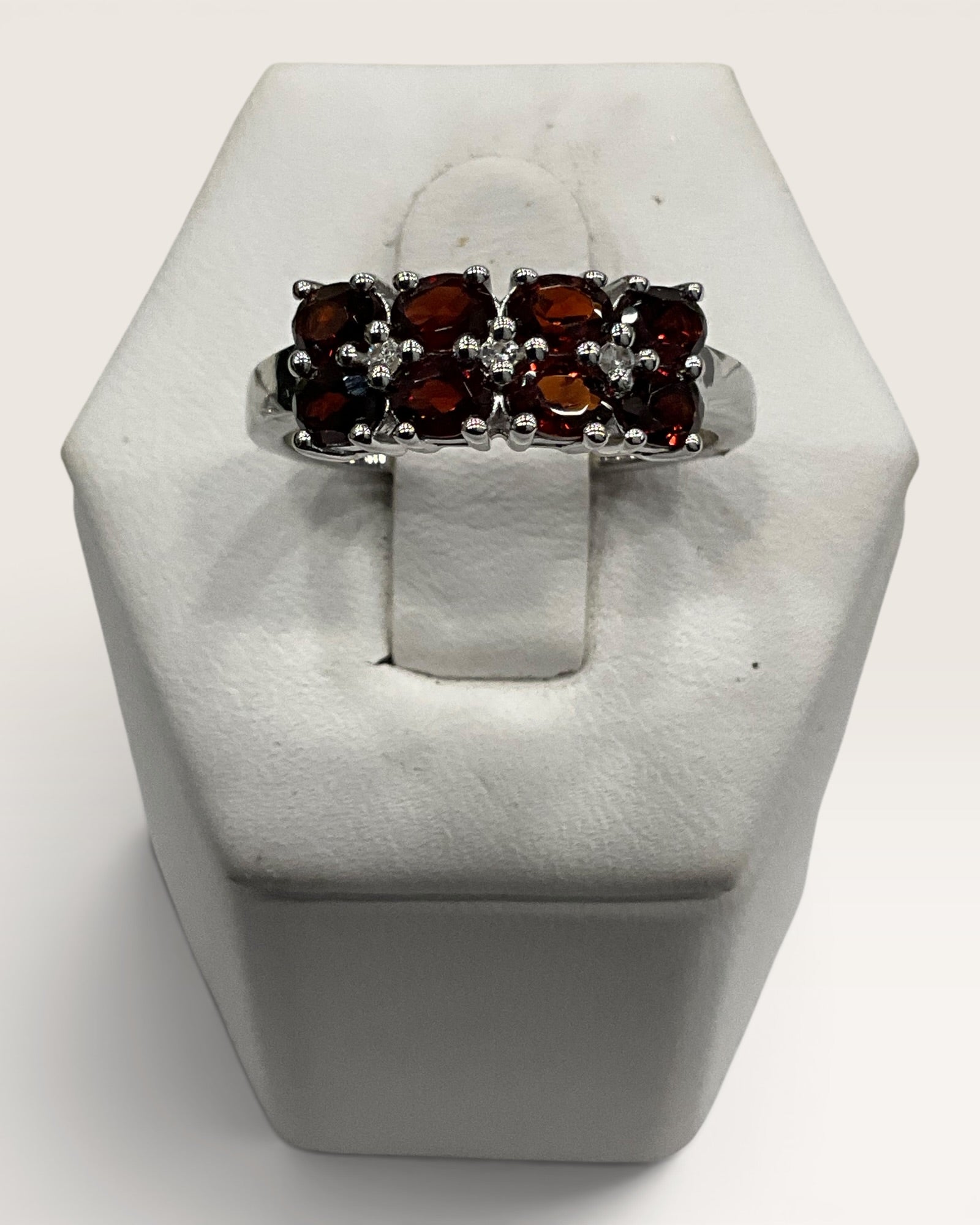 Sterling Silver Natural Garnet Gemstone Ring