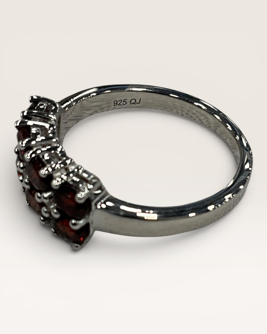 Sterling Silver Natural Garnet Gemstone Ring