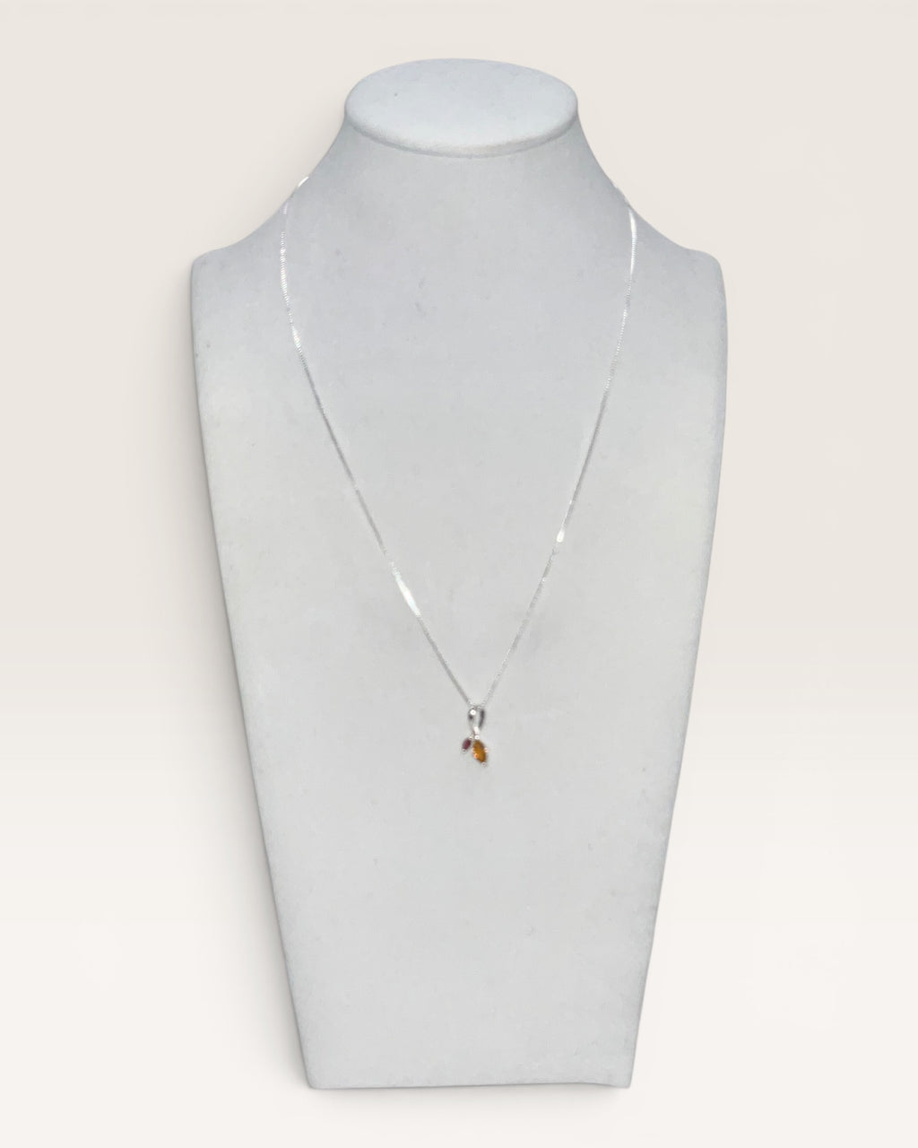 Natural Watermelon & Champagne Tourmaline Pendant Necklace