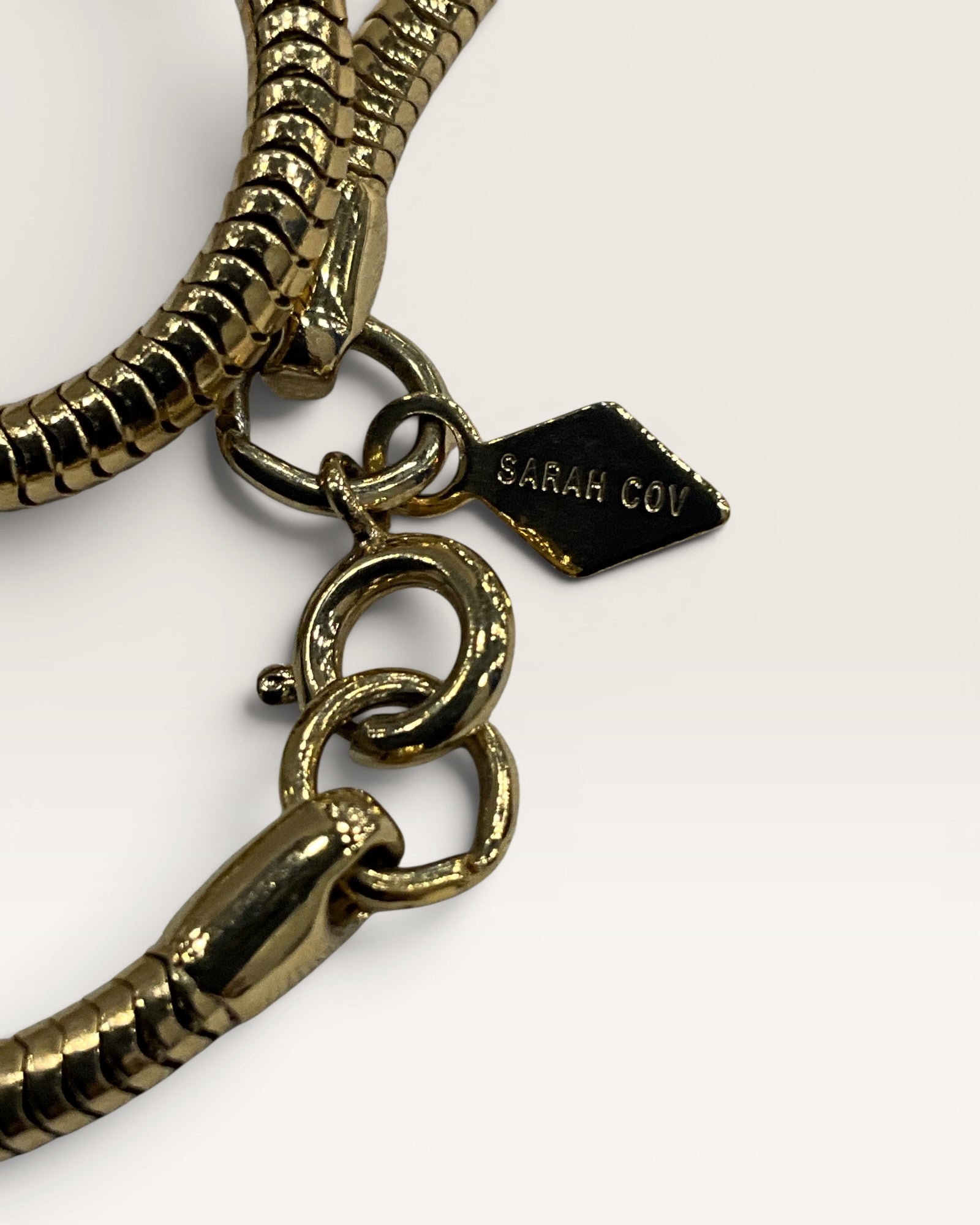 Sarah Coventry 36” Gold Tone Snake Barrel Chain Necklace - Estate Sale (Great Condition)