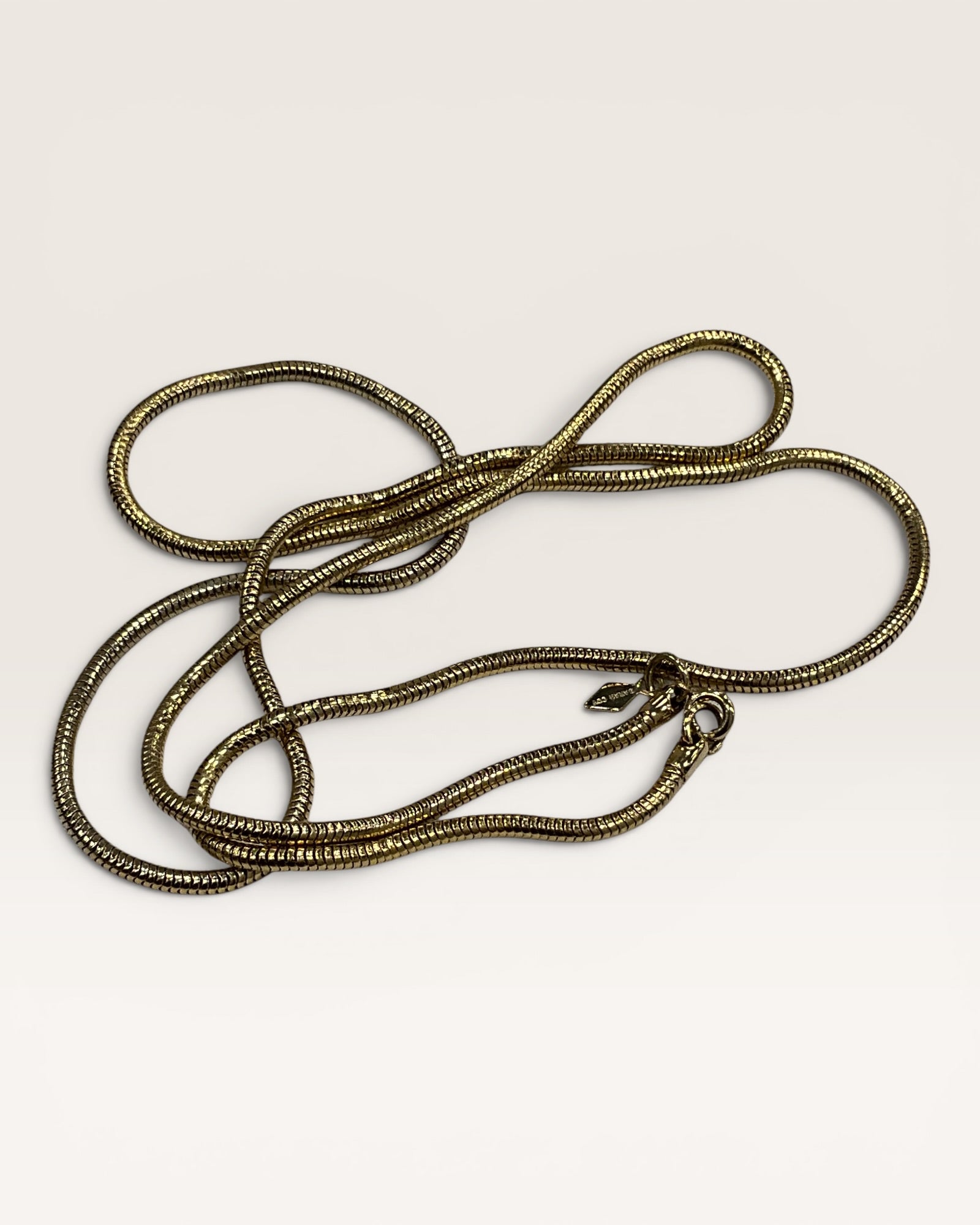 Sarah Coventry 36” Gold Tone Snake Barrel Chain Necklace - Estate Sale (Great Condition)