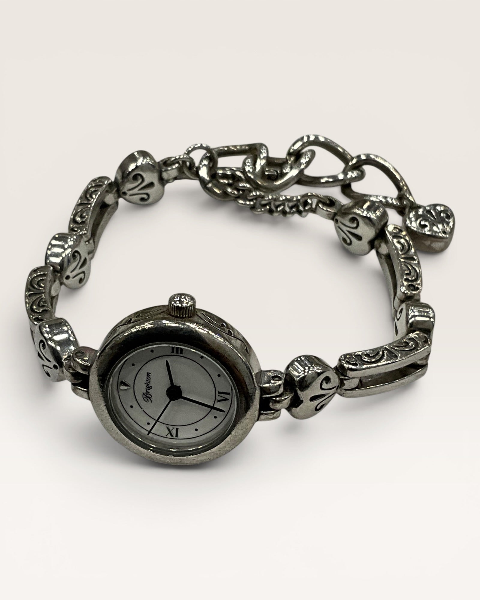 Brighton Pompeii Womens Watch 22mm Silver Tone Hearts - Estate Sale ( Great Condition)