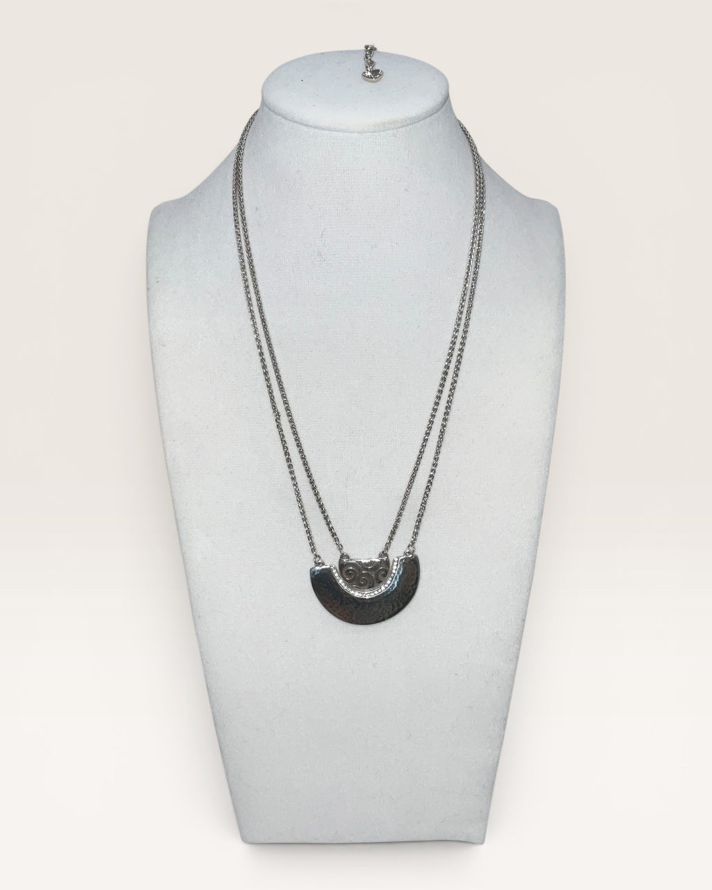 Brighton Andaluz Arch Silver Tone Layered Pendant Necklace 18-20" - Estate Sale (Great Condition)