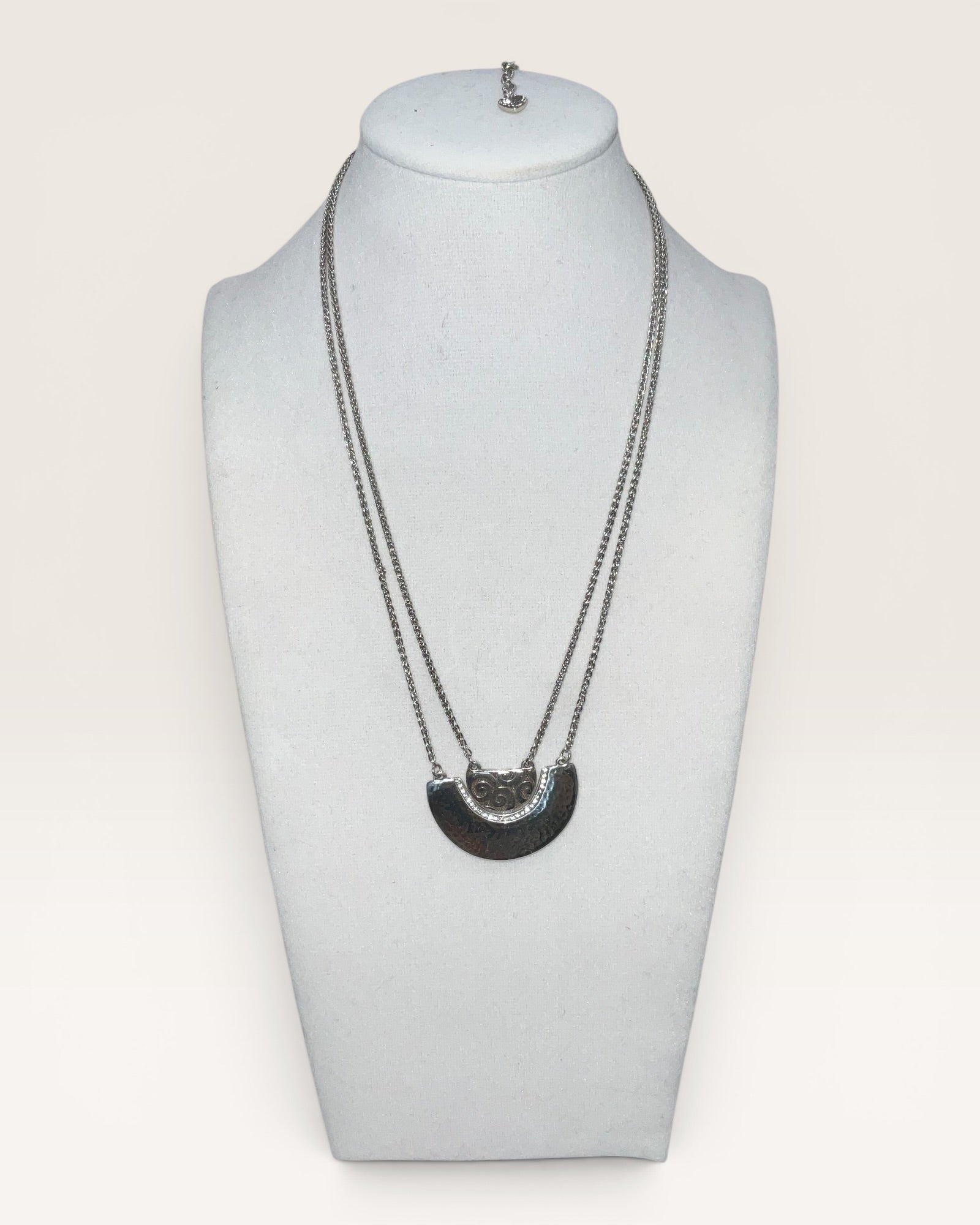 Brighton Andaluz Arch Silver Tone Layered Pendant Necklace 18-20" - Estate Sale (Great Condition)