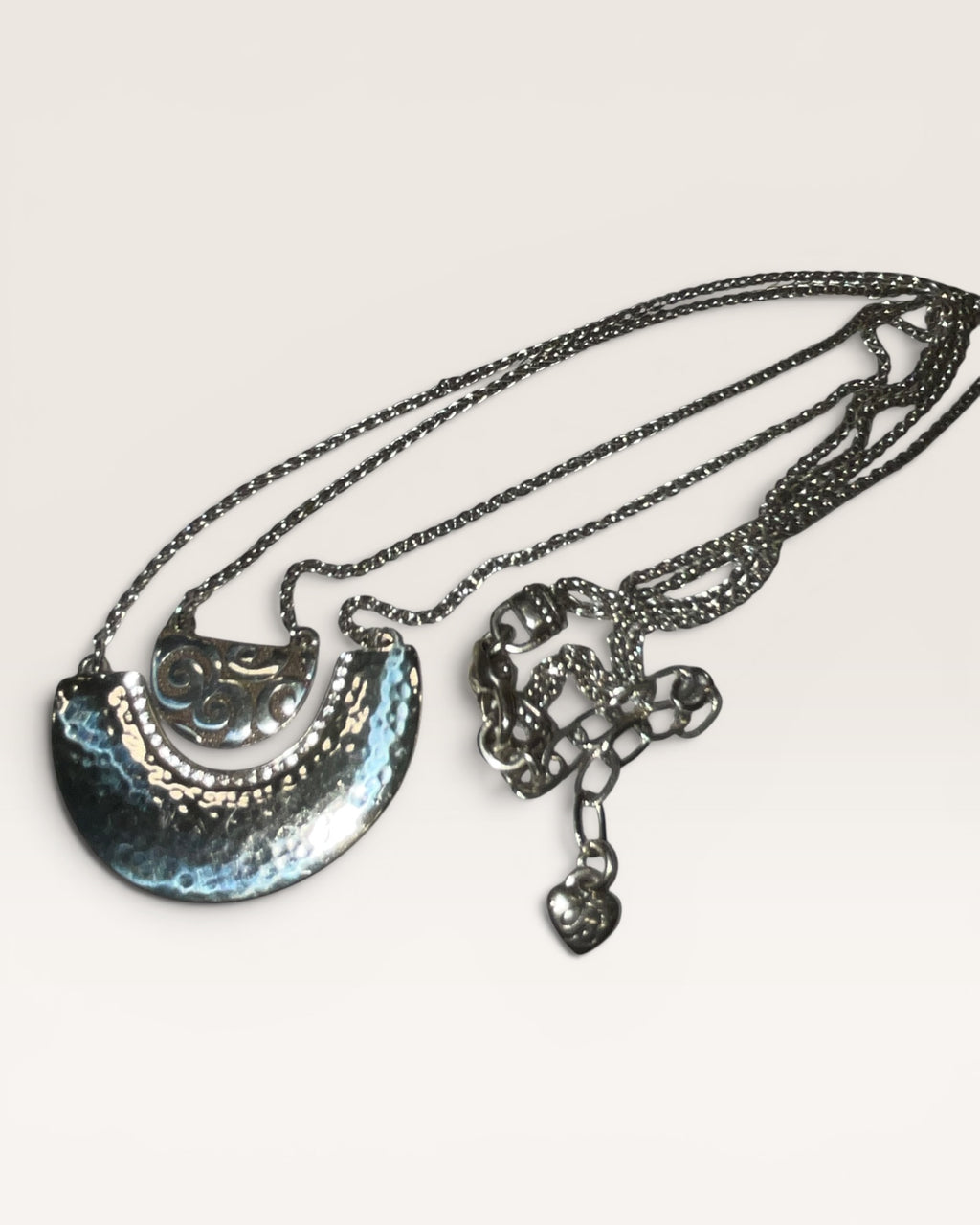 Brighton Andaluz Arch Silver Tone Layered Pendant Necklace 18-20" - Estate Sale (Great Condition)