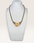 Trifari Gold Tone Light Peach Vintage Floral Necklace - Estate Sale (Great Condition)