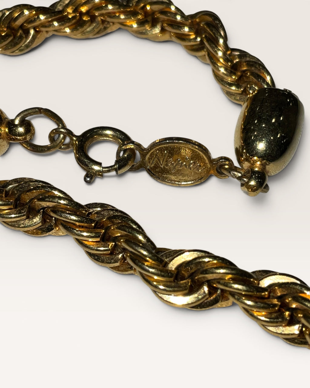 Napier Gold Tone Rope Necklace - Estate Sale (Great Condition)