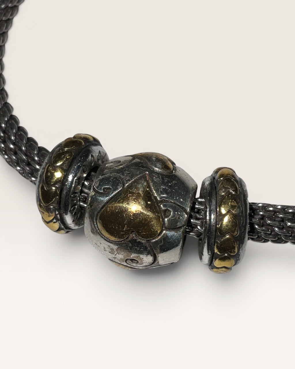 Brighton Silver-Plated Bali Link Bracelet | Heart Lobster Clasp | Retired Style - Estate Sale ( Great Condition)