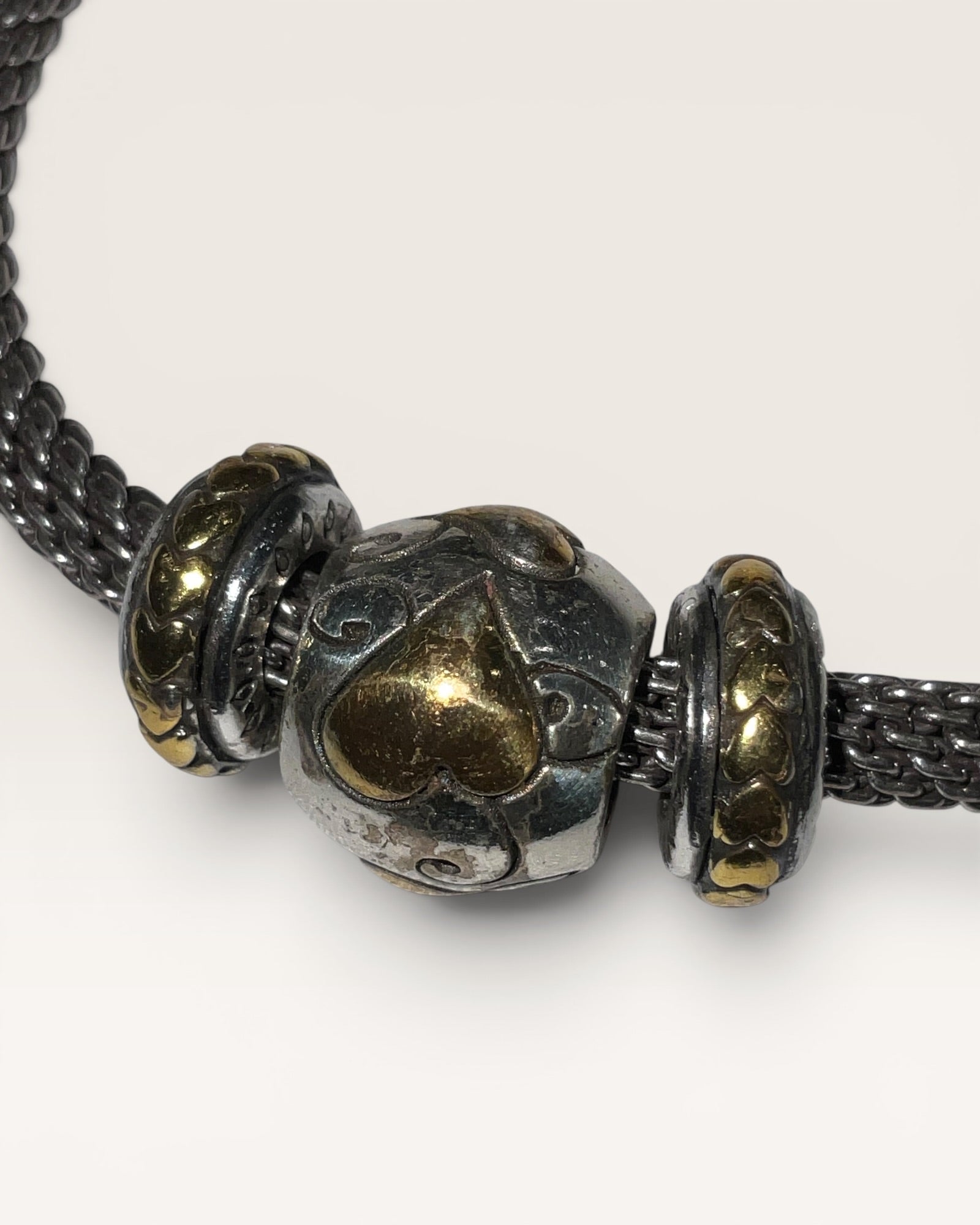 Brighton Silver-Plated Bali Link Bracelet | Heart Lobster Clasp | Retired Style - Estate Sale ( Great Condition)