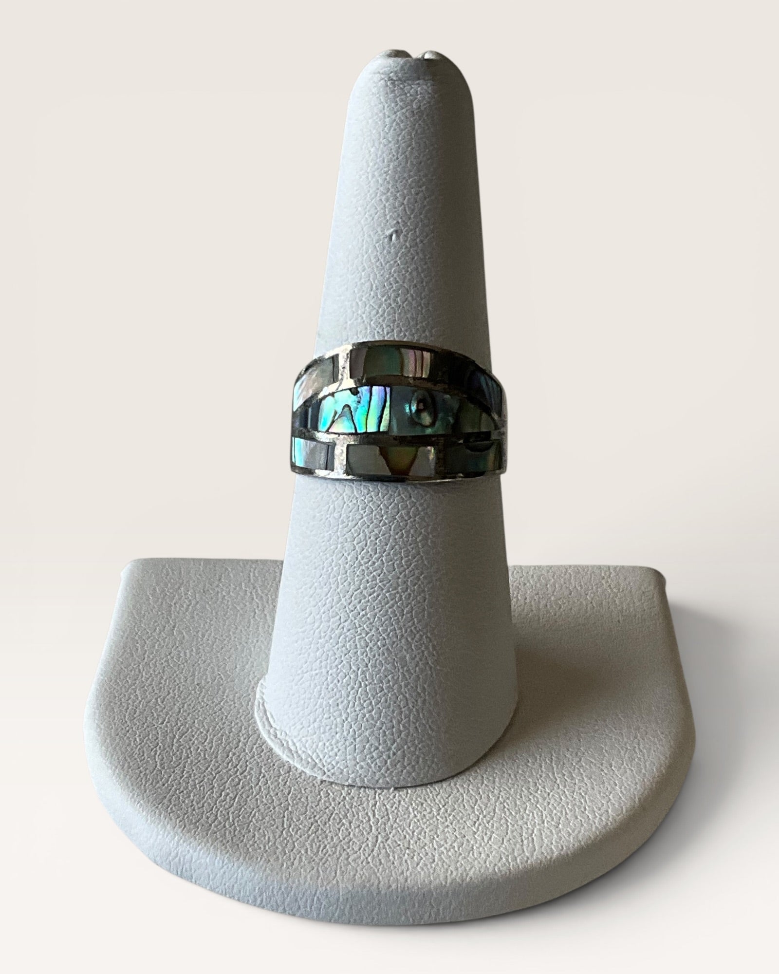 Sterling Silver Ring with Abalone Inlay - Estate Sale (Great Condition)
