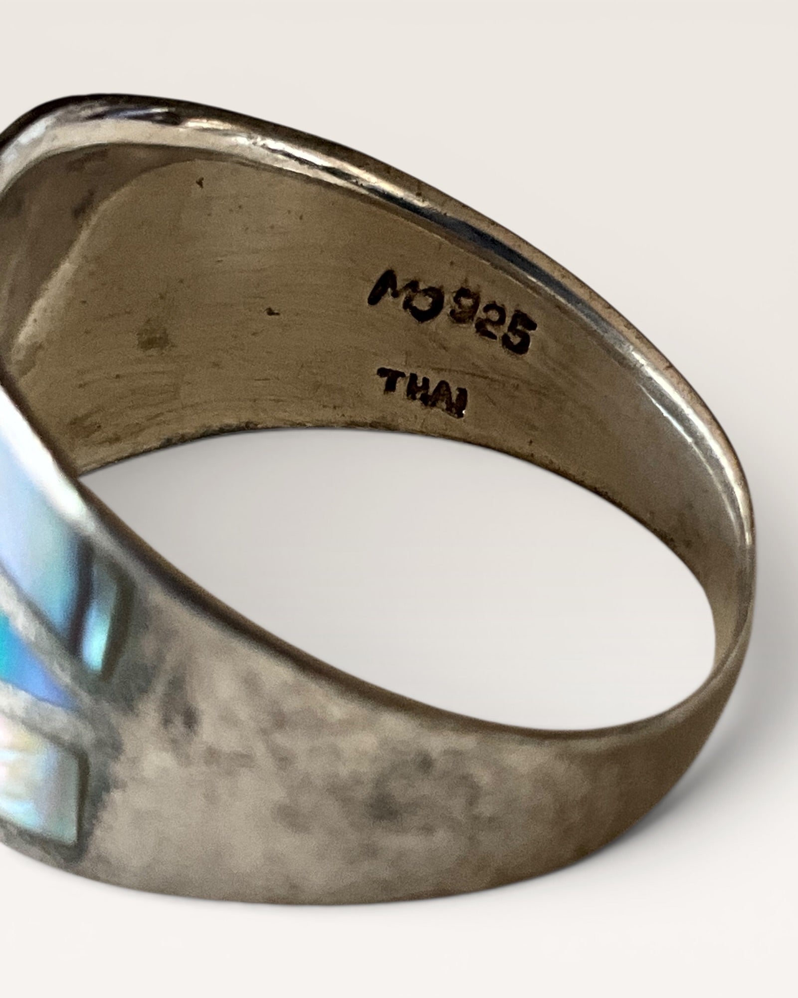 Sterling Silver Ring with Abalone Inlay - Estate Sale (Great Condition)