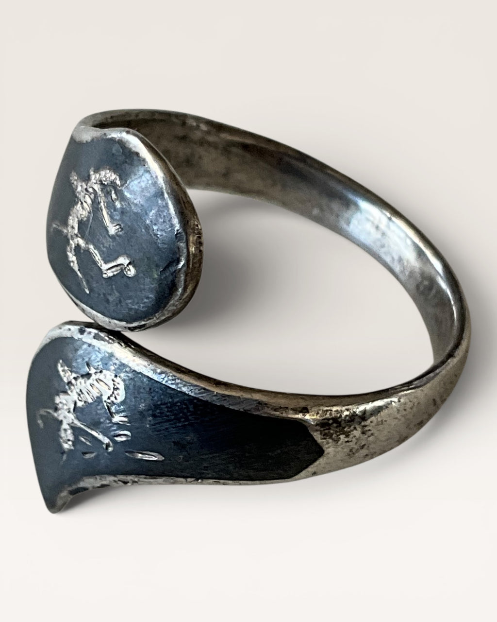 Siam Sterling Silver Vintage Black Wrap Around Ring - Estate Sale (Great Condition)