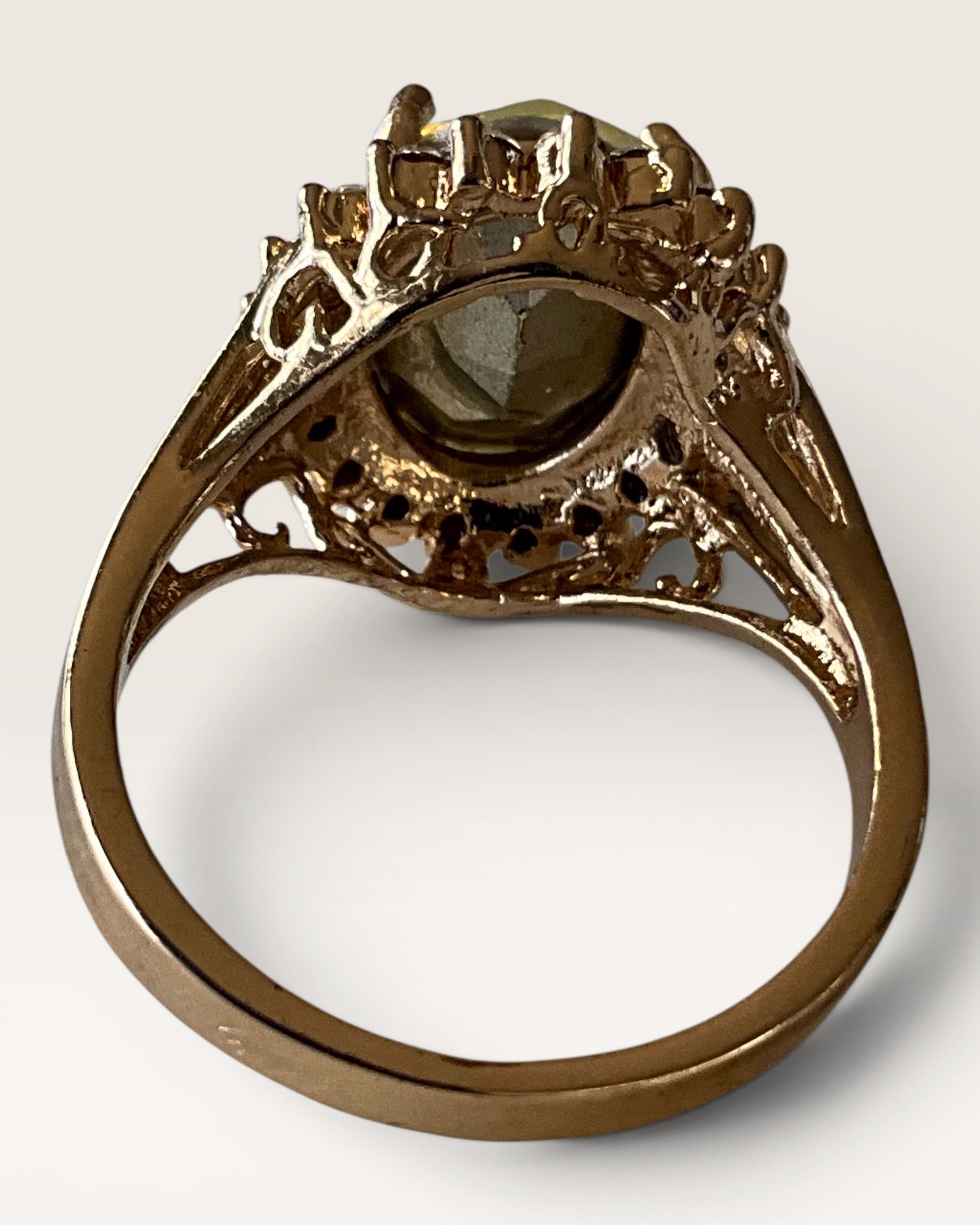 Gold Tone Lab Opal Ring - Estate Sale (Great Condition)