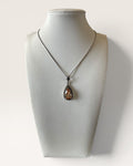 Sterling Silver & Marcasite Citrine Pendant Necklace - Estate Sale (Great Condition)