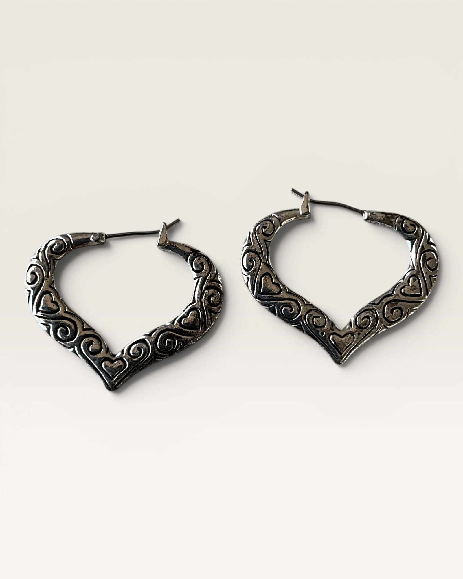 Brighton Filagree Heart Earrings - Estate Sale (Great Condition)